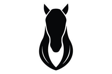 Obraz premium Beautiful horse head silhouette in vector art | clean black profile illustration