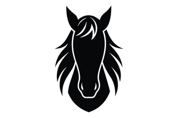 Powerful horse head silhouette vector art | bold wild animal profile drawing