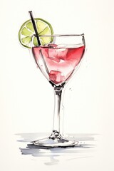 Cocktail sketch drink fruit.