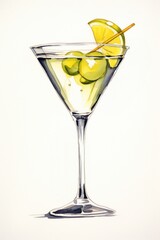 Cocktail martini sketch drink.