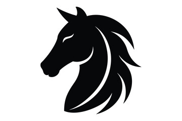Sleek horse head silhouette design in vector | side profile animal head artwork