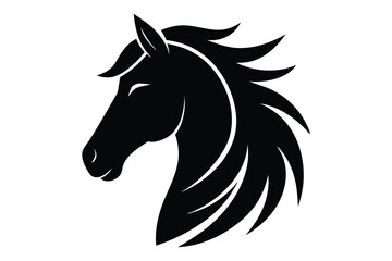 Graceful horse head silhouette vector graphic | elegant and clean wild animal illustration