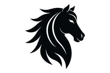 Horse head silhouette vector with sharp lines | minimal and modern animal face art style
