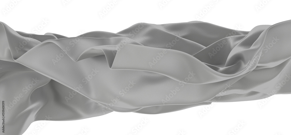 Poster close-up of white fabric with smooth texture, displaying elegant draping and soft folds