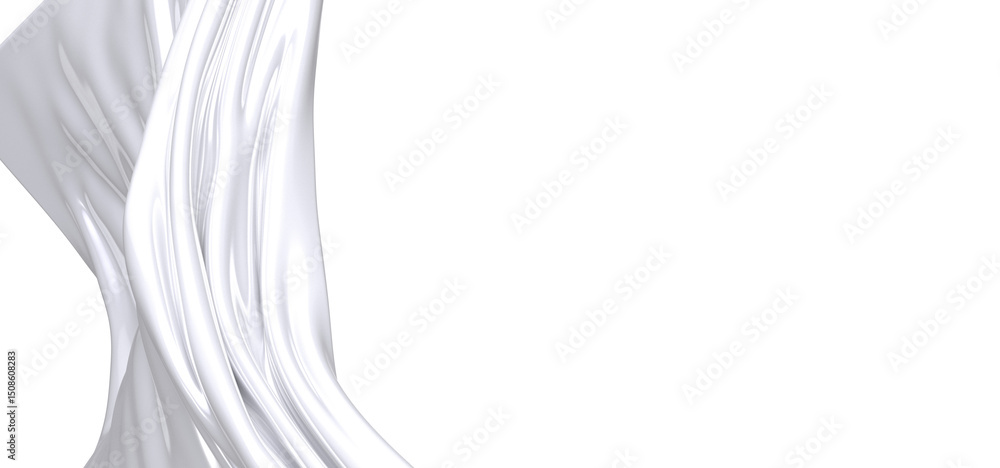 Leinwandbilder close-up of white fabric with smooth texture, displaying elegant draping and soft folds