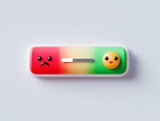 Emotional progress bar with playful expressions in vibrant colors