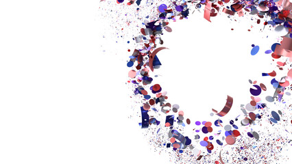 Festive confetti explosion background ideal for party invitations, celebrations, and more.