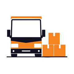 Delivery Truck with Parcel Boxes Vector design.