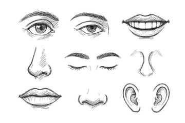 Hand-Drawn Facial Icons
