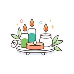 Aromatherapy Candles and Leaves