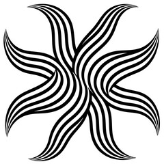 Abstract Optical Illusion Design – Black and White Swirl Art