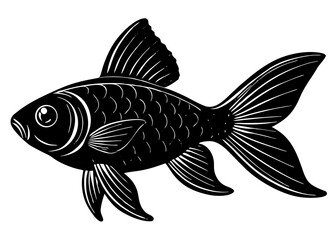 Black Fish Illustration – Vector Animal Art