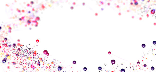 Vibrant spheres connected, forming a network. Ideal for tech, science, or connection themes.