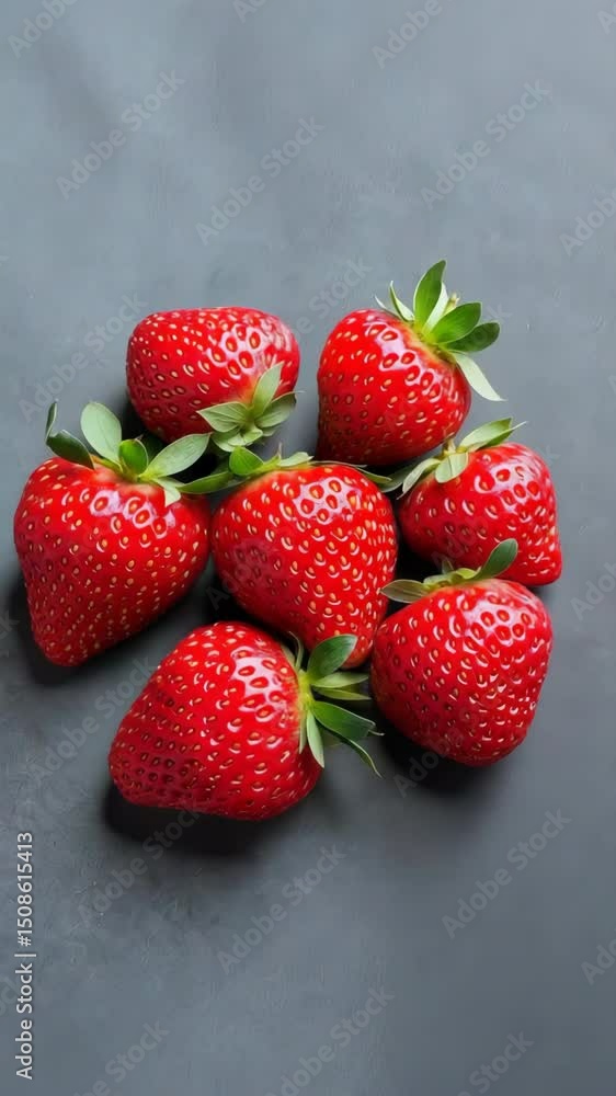 Aufkleber a close up of a bunch of red strawberries. the strawberries are arranged in a way that they look lik