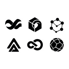 Abstract Geometric Logo Design Set  Modern, Minimalist, and Creative Vector Icons