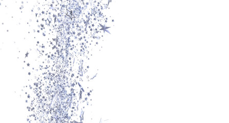 Sparkling silver stars burst across a white backdrop. Perfect for celebrations, holidays, and festive designs.