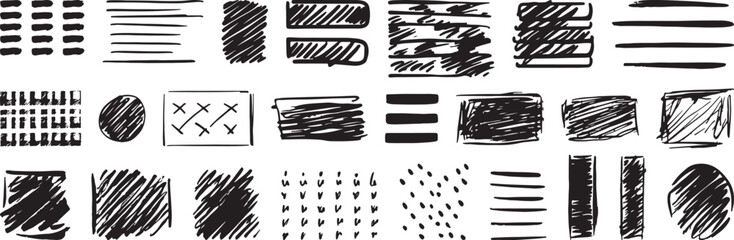 Abstract Hand Drawn Doodle Elements, Vector Illustration.