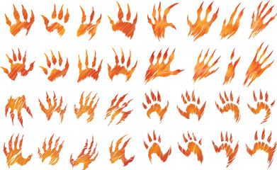 Claw Marks Vector Illustration. Animal Scratch, Isolated on White Background.