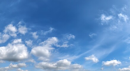 Fototapeta premium Beautiful Blue Sky With Fluffy White Clouds