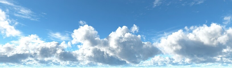 Vast Blue Sky With Fluffy White Clouds