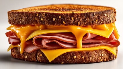 Melted Cheese Ham Sandwich with Food Photography.