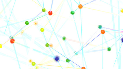 Abstract Colorful Network with Lines and Dots
