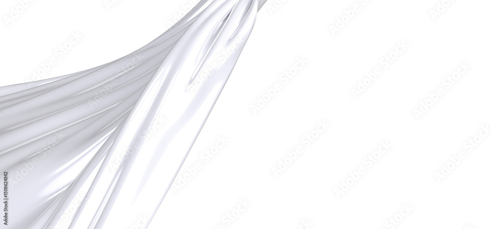 Leinwandbilder close-up of a white fabric with soft folds and creases. the abstract texture creates a smooth and el