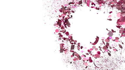 Festive pink confetti burst, ideal for celebratory designs.  High-resolution image.