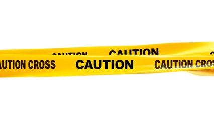 Yellow caution tape with black lettering.  Warning, danger, safety concept.