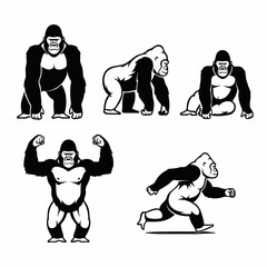 silhouettes of gorilla
