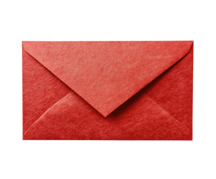 Red envelope for special occasions and greeting cards design on a transparent background, cut out - Powered by Adobe