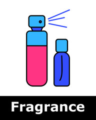 Duo of perfume bottles with spray, symbolizing variety of scents, portable fragrance, daily routine, cosmetic essentials.