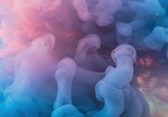 Abstract smoke cloud with blue, pink, and purple color gradient background