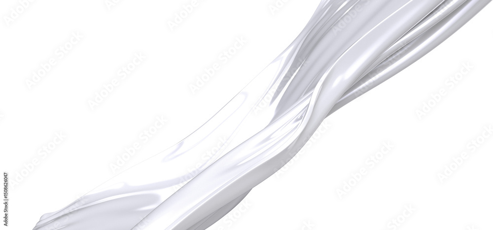 Leinwandbilder close-up of a white fabric with soft folds and creases. the abstract texture creates a smooth and el