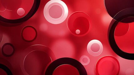 Red Abstract Background with Circles, Design, and Texture.
