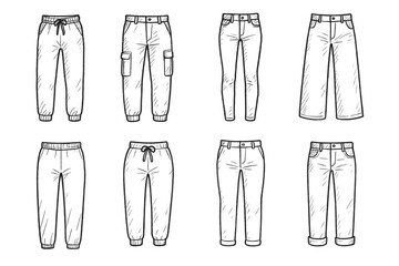 Hand-Drawn Pants Icons