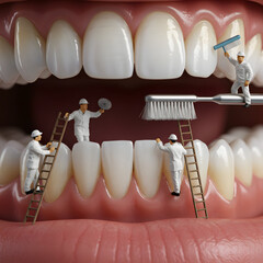 Dental treatment in progress
