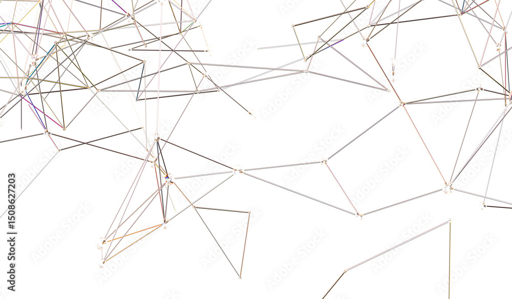 Poster stock photo of abstract network connection with lines and dots. ideal for technology, connection, an