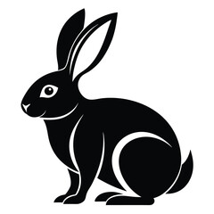 Obraz premium Elegant Black Silhouette of a Rabbit