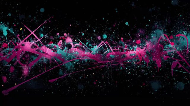 Grunge Splash graffiti brush lines Neon Colors overlay or background. 