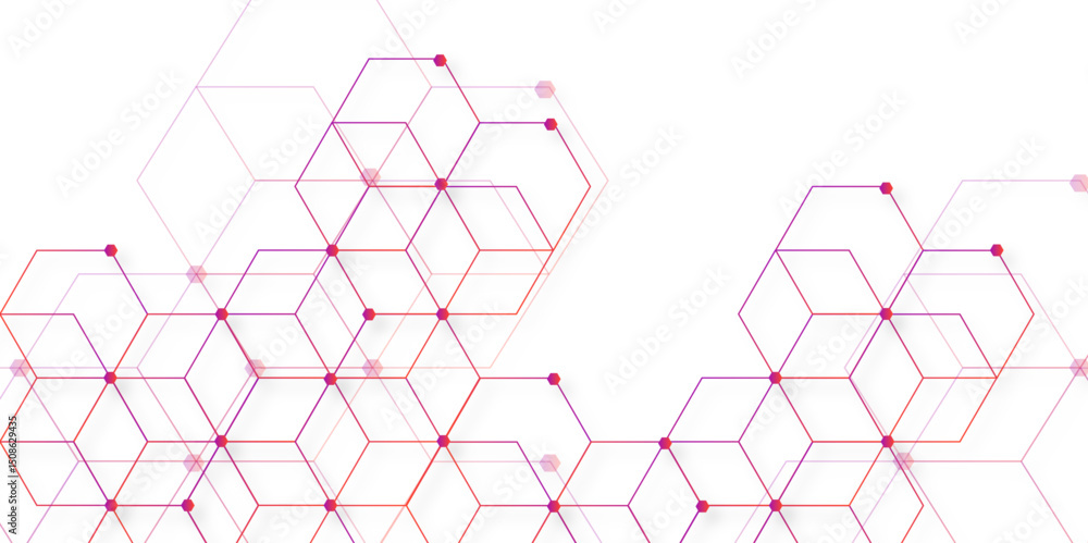 Poster abstract technology background with hexagons. modern geometric hexagon shape poster, wallpaper, land