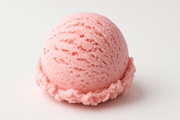 Strawberry ice cream scoop on transparent background 