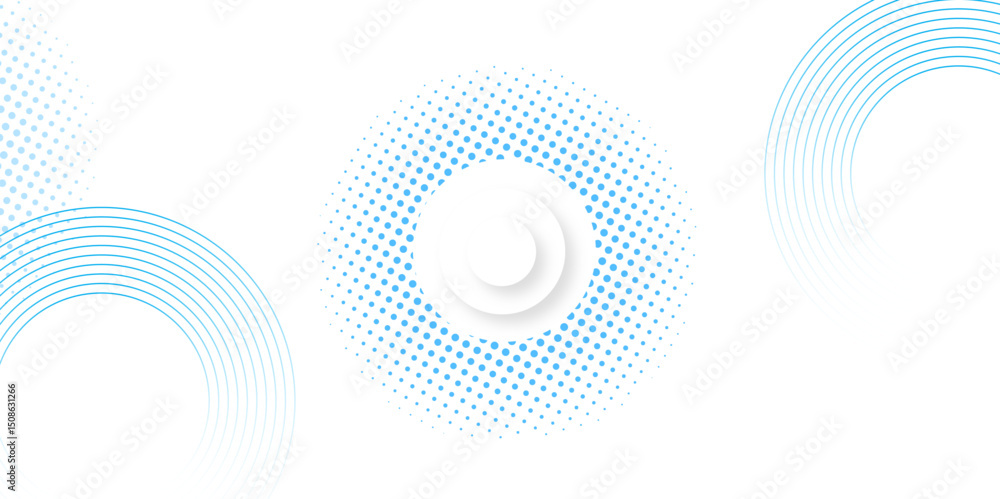 Poster abstract modern gradient blue and white background with halftone dots pattern design. vector illustr