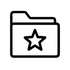 Folder with Star Pictogram &ndash; Favorite File Icon for Dashboards, Apps, and File Management UI