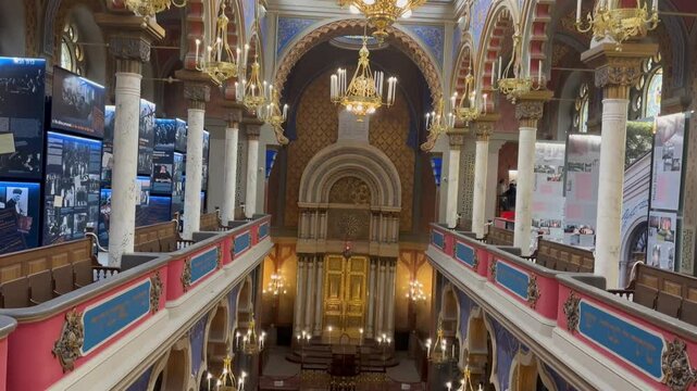 Detailed view of the synagogue's beautiful interior