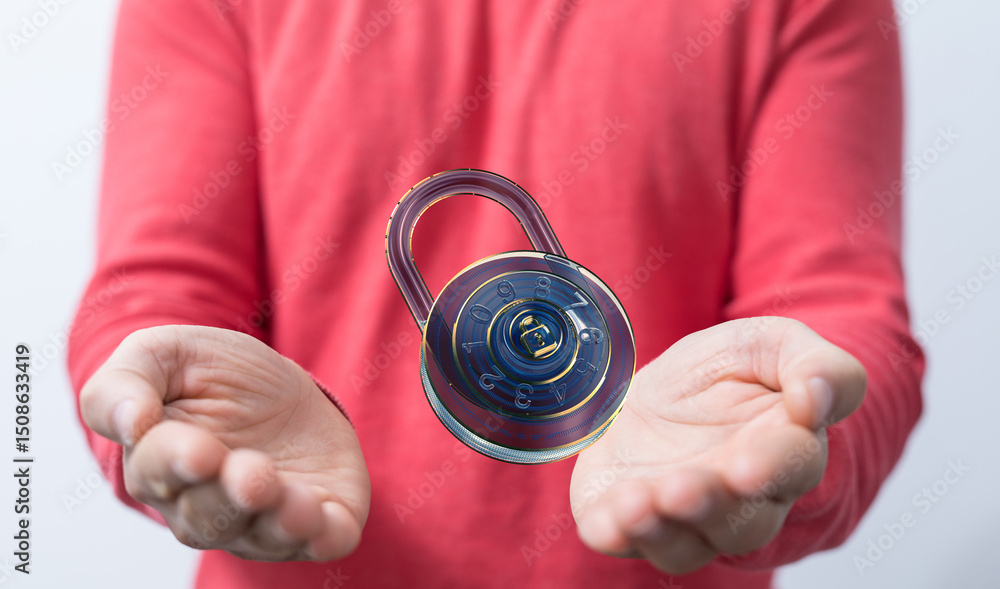 Aufkleber Secure your information with strong passwords and encryption.  Data protection is key!