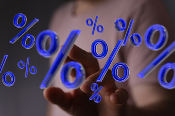 Visual representation of percentage changes, ideal for finance, economics, and investment concepts.