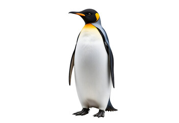 Fototapeta premium Majestic King Penguin Standing Isolated on Transparent Background