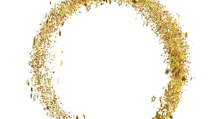 Sparkling gold stars and glitter create a beautiful frame. Perfect for holidays, celebrations, and more!