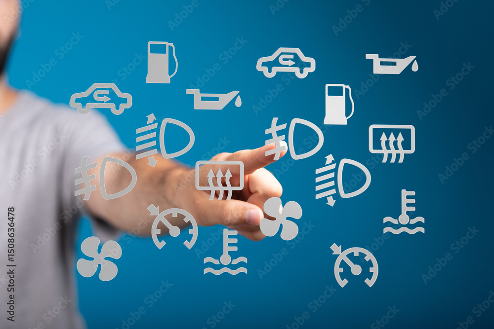 Poster Learn to identify and understand common car dashboard warning lights.  Avoid costly repairs by knowing what your car is trying to tell you.